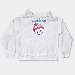 “For Goodness Flakes” Cute Snowball Kids Hoodie